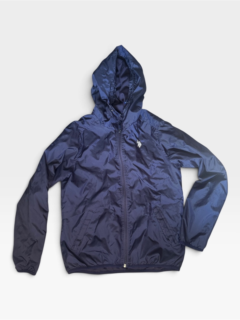 U.S. Polo Assn. Navy Hooded Windbreaker, Medium